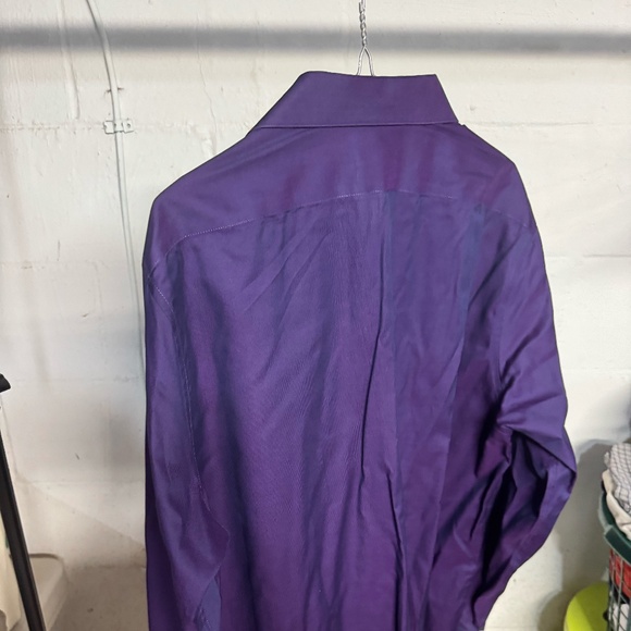 Calvin Klein long sleeve dress shirt size 17 1/2 34/35 deep purple - Picture 3 of 3